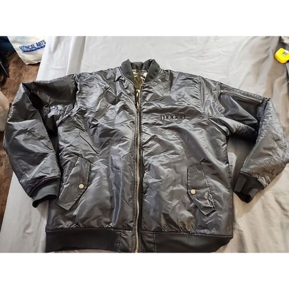 Mecca Men's Jacket Sz L Black/Camouflage Reversible Nylon Insulated Water Resist